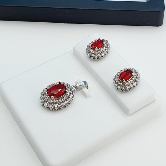 "925 Sterling Silver Cubic Zircon Jewelry Set, UU1P7A7045 - Picture 9 of 10